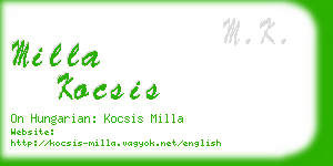 milla kocsis business card